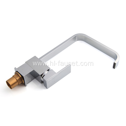 Square kitchen sink faucet single handle lead-free brass